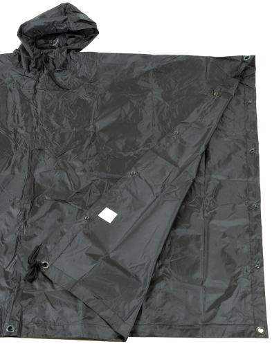 Poncho, Rip Stop, schwarz, ca. 144 x 223 cm