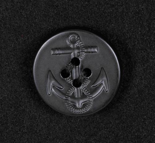 US Pea Coat, schwarz, mit schwarzen Knöpfen