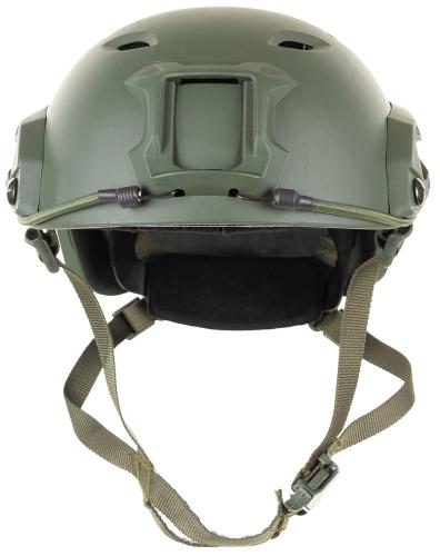 US Helm, FAST-Fallschirmjäger, oliv, Rails, ABS-Kunststoff