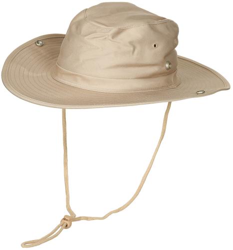 Buschhut, khaki, mit Kinnband, zum Hochstellen