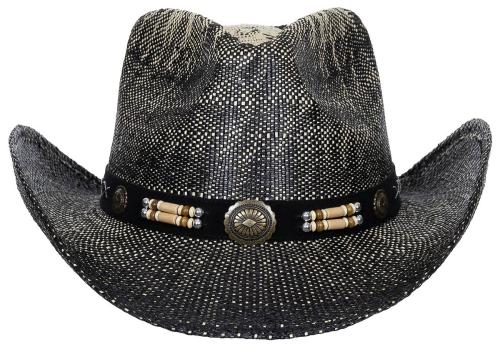 Strohhut, "Texas", mit Hutband, schwarz-braun