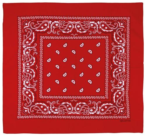 Bandana, rot-weiß, ca. 55 x 55 cm, Baumwolle