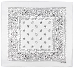 Bandana, weiß-schwarz, ca. 55 x 55 cm, Baumwolle