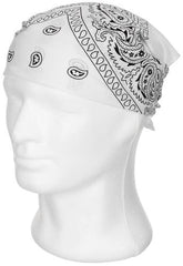 Bandana, weiß-schwarz, ca. 55 x 55 cm, Baumwolle
