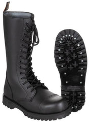 Stiefel, 14-Loch,"Pure Trash", schwarz, Stahlkappe, Schrauben