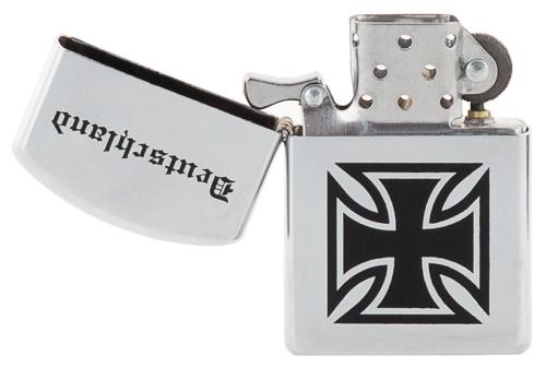 Benzin-Sturmfeuerzeug, chrom poliert, "Deutschland", unbef.