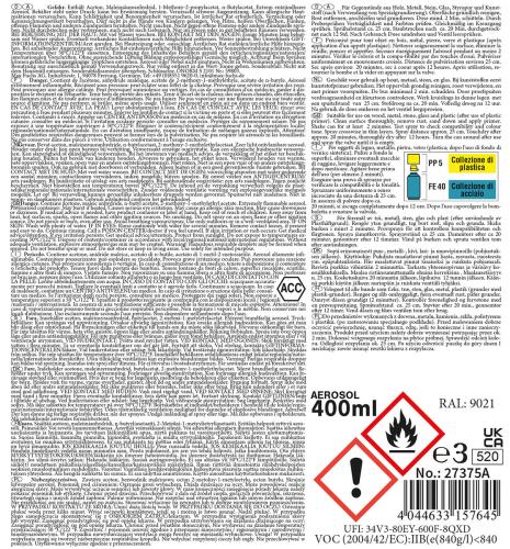 Army Farbspray, SCHWARZ, matt, 400 ml