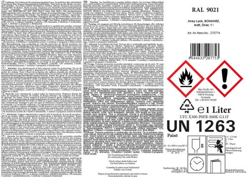 Army Lack, SCHWARZ, matt, Dose, 1 l