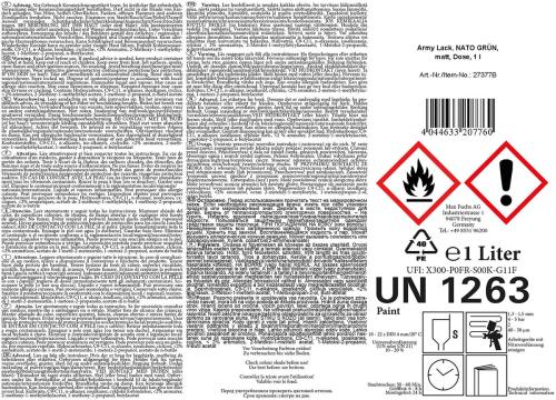 Army Lack, NATO GRÜN, matt, Dose, 1 l