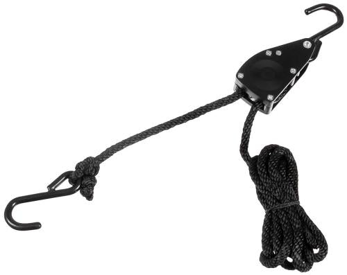 Spannseil, 6 mm, 2 Meter, mit Ratschensicherung, schwarz