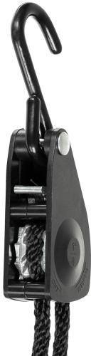Spannseil, 6 mm, 2 Meter, mit Ratschensicherung, schwarz
