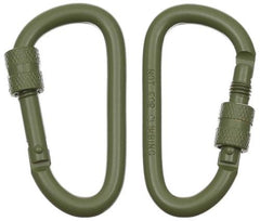 Karabiner, Schraubverschluss, D 6 mm x 6 cm, 2er Pack, oliv
