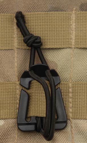 Clip mit Gummiband, "MOLLE", schwarz, 2er Pack