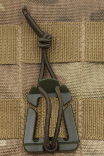 Clip mit Gummiband, "MOLLE", oliv, 2er Pack