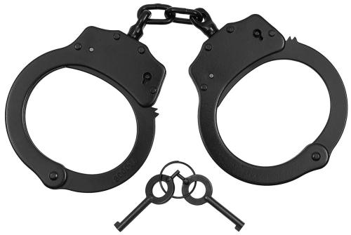 Handschellen, "Deluxe", 2 Schlüssel, Stahl, schwarz