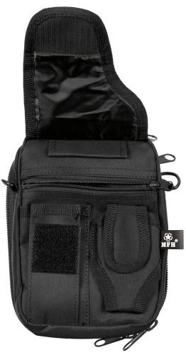 Gürtel-Umhängetasche, schwarz, mit abnehmbarem Holster