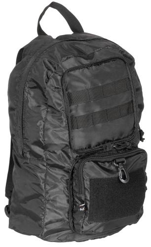Rucksack, faltbar, schwarz