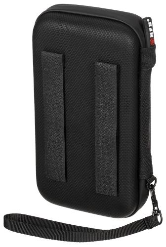 Tasche, Hartschale, klein, mit Klettschlaufen, schwarz