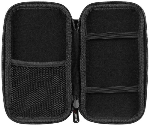 Tasche, Hartschale, klein, mit Klettschlaufen, schwarz
