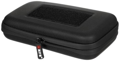 Tasche, Hartschale, klein, mit Klettschlaufen, schwarz
