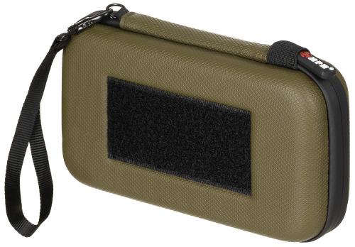 Tasche, Hartschale, klein, mit Klettschlaufen, oliv