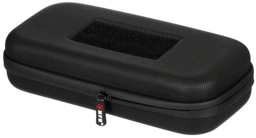 Tasche, Hartschale, groß, mit Klettschlaufen, schwarz