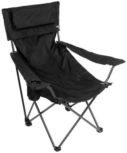 Klappstuhl, "Deluxe", schwarz, Rücken- u. Armlehne