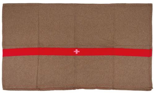 Schweiz. Wolldecke, braun, ca. 200 x 150 cm