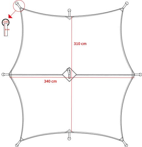 Plane, "Hexagon-Tarp", flecktarn, ca. 340 x 310 cm