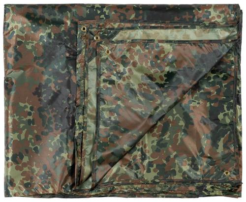 Mehrzweckplane, "Tarp", flecktarn, ca. 200 x 300 cm