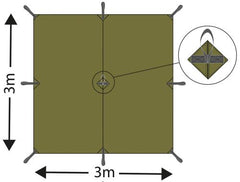 Mehrzweckplane,"Tarp Extreme", oliv, ca. 300 x 300 cm