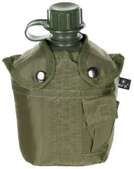 US Plastikfeldflasche, 1 l, Hülle, oliv