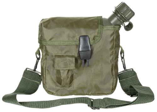 US Feldflasche, eckig, mit Hülle, oliv, 2 Qt