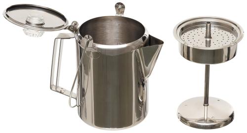Kaffeekanne, mit Perkolator, Edelstahl, für 9 Tassen