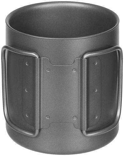 Tasse, Titan, Klappgriffe, doppelwandig, ca. 300 ml