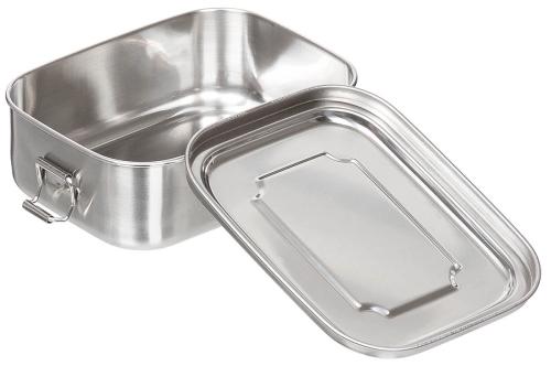 Lunchbox, Edelstahl, ca. 16 x 13 x 6,2 cm