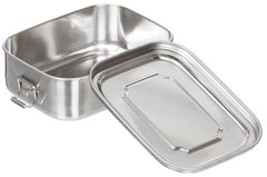 Lunchbox, Edelstahl, ca. 16 x 13 x 6,2 cm