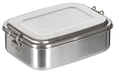 Lunchbox, Edelstahl, ca. 18 x 14 x 6,5 cm