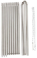 Dreibein, ca. 1,9 m, Edelstahl, mit Kette und Haken