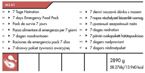 Trek 'n Eat, 7 Tage Ration, "MEAT", 7% Mwst.