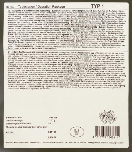 Trek 'n Eat, Tagesration, "Typ I", 7% Mwst.