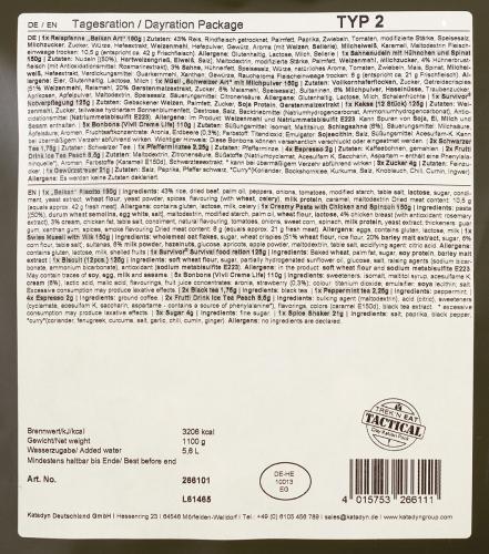 Trek 'n Eat, Tagesration, "Typ II", 7% Mwst.
