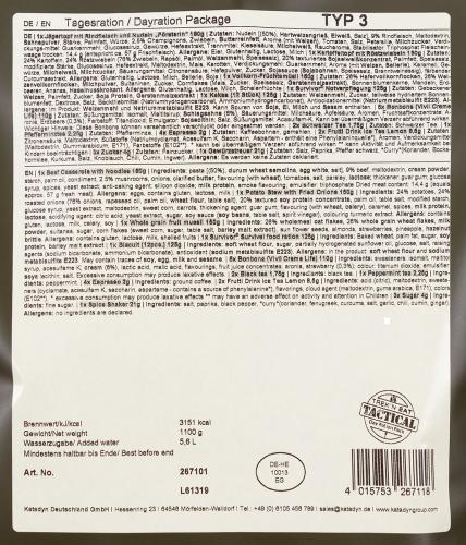 Trek 'n Eat, Tagesration, "Typ III", 7% Mwst.