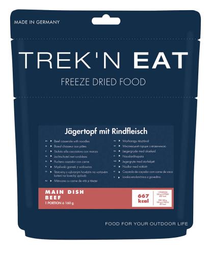 Trek 'n Eat, Jägertopf mit Rindfleisch, Nudeln, 7% Mwst.