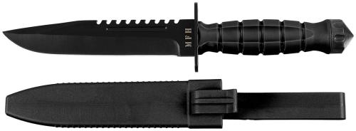 Kampfmesser, "Storm", schwarz, Kunststoffgriff, Scheide