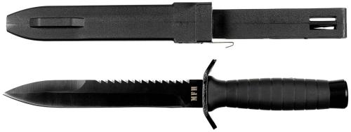 Kampfmesser, "Strike",schwarz, Gummigriff, Scheide