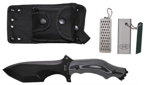 Messer, "Operation Scorpion", schwarz,Micarta-Griff, Scheide