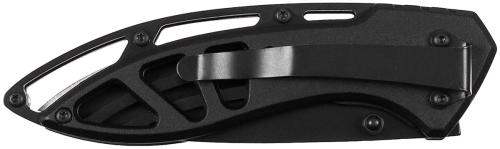 Klappmesser, Einhand, schwarz, gelochter Metallgriff