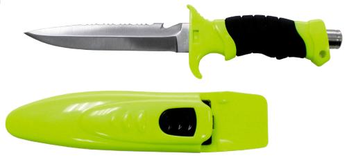 Tauchermesser, "Profi", neon-gelb/schwarz, Scheide