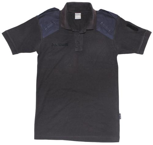 Brit. Poloshirt, blau, Schulterbesatz, gebr.